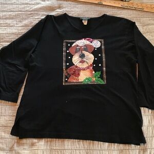 Black Dog Graphic Long Sleeve Shirt Vintage 90s